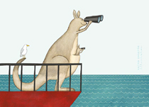Postkarte mit Känguru